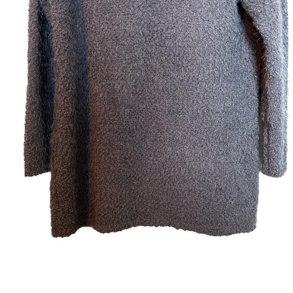 Knox Rose Gray Open Front Cardigan Sweater Faux Fur Detachable Collar Sz. S - Picture 9 of 15